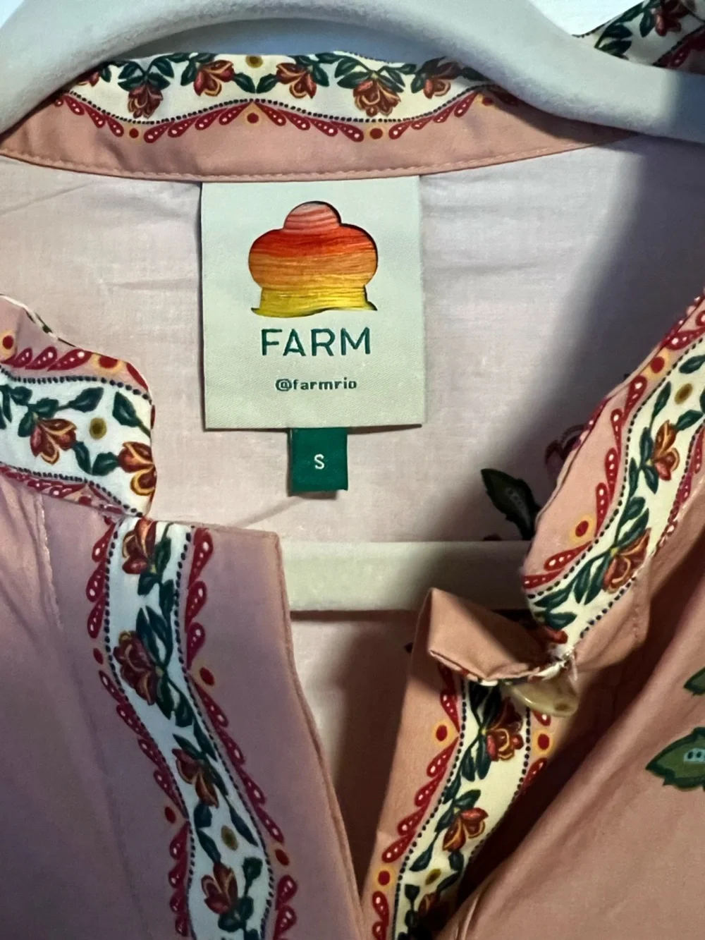 FARM RIO Pink Garden Delight Belted Mini Dress (size small - NWOT) - Picture 11 of 14